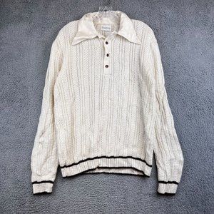 Vintage 50s 60s Cable Knit Stitch Sweater by Damon size L